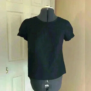 Merona black light polycotton short sleeve round neck top button key hole
